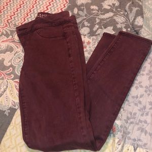 Maroon Washed American Eagle Jegging